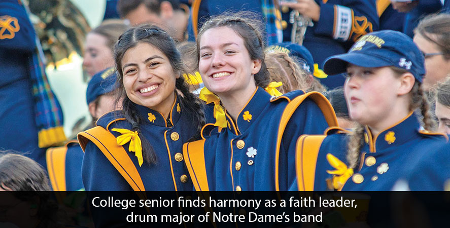 College senior finds harmony as a faith leader, drum major of Notre Dame’s band