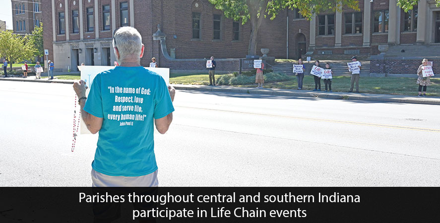 Parishes throughout central and southern Indiana participate in Life Chain events