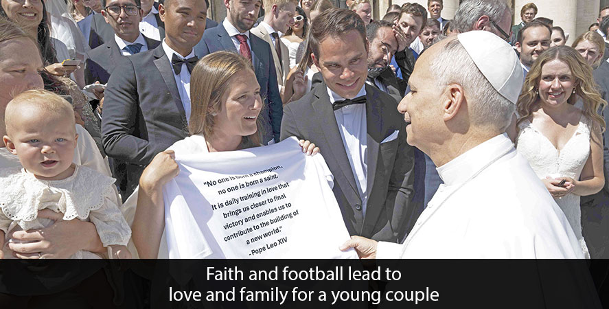 Faith and football lead to love and family for a young couple
