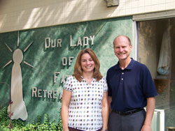 St. Pius X parishioner Sandy Pasotti, guest services manager at Our Lady of Fatima Retreat House in Indianapolis, has been named interim director of the retreat house by Archbishop Daniel M. Buechlein. Her appointment is effective on July 1. Rick Wagner, the current director, also a St. Pius X parishioner, recently accepted a position as principal of St. Theodore Gu&eacute;rin High School in Noblesville, Ind., in the Lafayette Diocese.