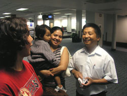 Welcoming Burmese refugees to the United States and Indianapolis, such as these two women and a child, has been a common occurrence this spring and summer for Thlasui &ldquo;Sui&rdquo; Tluangneh. As a resettlement specialist for the refugee program of Catholic Charities Indianapolis, Sui knows personally the political suppression that drove the refugees to flee from Burma in the hope of a better life in America.	