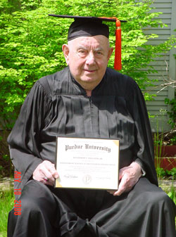 After waiting 55 years, 81-year-old Winthrop &ldquo;Bill&rdquo; Williams received his diploma from Purdue&nbsp;University on May 9 during a ceremony that touched his heart. (Submitted photo)