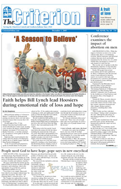 Assistant editor John Shaughnessy&rsquo;s story about Indiana&nbsp;University football coach Bill&nbsp;Lynch won first place in the best sports feature category in the Catholic Press Association&rsquo;s 2007&nbsp;awards competition. The newspaper recently won a total of 10&nbsp;awards from the CPA, Woman&rsquo;s Press Club of Indiana and the Society for the Propagation of the Faith.