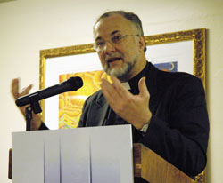 Father James Farrell, the new director of Our Lady of Fatima Retreat House, presents a brief reflection on the importance of spiritual retreats during a &ldquo;Celebrate the Future&rdquo; program on June 5 at the archdiocesan retreat center at 5353 E. 56th St. in Indianapolis. (Photo by Mary Ann Wyand) 