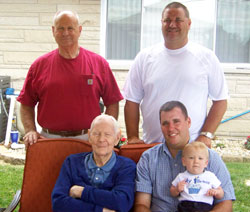 Ranging in age from 1&nbsp;to 98, the five people who share the name Louie Annie are also connected by a commitment to Catholic education. (Submitted photo) 