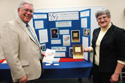 Tom and Fran Smith of St. Nicholas Parish in O&rsquo;Fallon, Ill., have dedicated their retirement years to teaching people the facts about mental illness and suicide. With their son, Kevin, they founded the Karla Smith Foundation. It is named for their 26-year-old daughter, who died by suicide as a result of her bipolar disorder. (Photo by Mary Ann Wyand) 