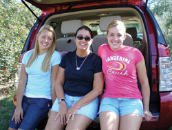 From left, Roncalli High School senior Katie Carson, her mother, Terese, and older sister, Ali, relied on each other during Terese Carson&rsquo;s battle with breast cancer. Ali, a sophomore at Purdue University, said it was hard to leave her family, including her father, Steve, during that difficult time. (Submitted photo)