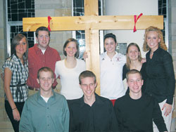 Indiana University students gather after praying the Stations of the Cross at St. Paul Catholic Center in Bloomington. There are an estimated 8,000&nbsp;Catholic students on the Bloomington campus. (Submitted photo)