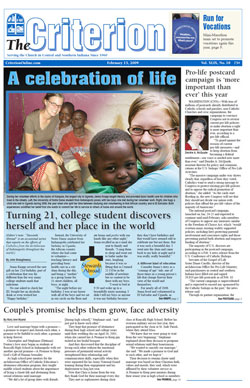 Assistant editor John Shaughnessy&rsquo;s story about Jenna&nbsp;Knapp&rsquo;s mission work in Uganda won first place in the Society for the Propagation of the Faith&rsquo;s &ldquo;Interview with Missionaries&rdquo; category. Knapp is a graduate of Brebeuf Jesuit Preparatory School in Indianapolis. The Criterion recently won a total of six awards from the Catholic Press Association and the Society for the Propagation of the Faith.