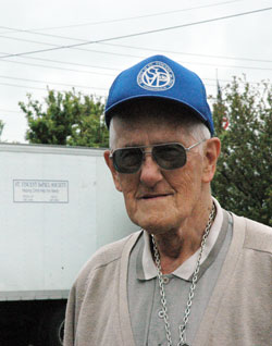 Leo Feldhake celebrated his 88th&nbsp;birthday on May 14 in the same way that he has dedicated the past 18 years of his life&mdash;by serving as a volunteer for the St. Vincent de Paul Society in Indianapolis. (Photo by John Shaughnessy)