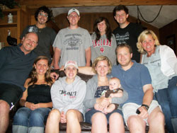 Family and friends are at the heart of Rick Wagner&rsquo;s life, as this photo shows. First row, from left, Rick Wagner, daughter Laura, daughter-in-law Whitney, daughter Mary holding her son Joseph, Mary&rsquo;s husband Matt Fuhs and Rick&rsquo;s wife Carol. Second row, from left, Laura&rsquo;s fianc&eacute;e Joey Garcia, son Rick, family friend Taylor Brown and son Rob. (Submitted photo)