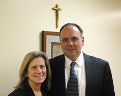 Dr. Paula Trzepacz and Dr. Robert Baker, a Catholic couple from Indianapolis, have&nbsp;contributed to a program at Butler University that provides paid internships to students to serve in Catholic agencies and organizations as a way to deepen their faith. (Photo by John Shaughnessy)