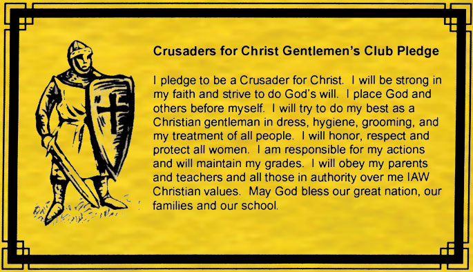 Crusaders for Christ Gentlemen&rsquo;s Club Pledge