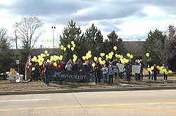 40 Days for Life participants rally in front of the Planned Parenthood facility at 86th St. and Georgetown Road in Indianapolis on March 3 to mark the spring campaign&rsquo;s midpoint. (Submitted photo)