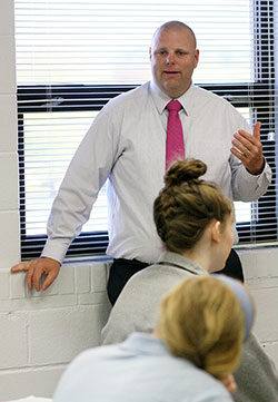 Scott Hutchins&rsquo; ability to connect living the Catholic faith to the teaching of chemistry is just one of the reasons the teacher-coach-administrator was chosen as this year&rsquo;s Saint Theodora Gu&eacute;rin Excellence in Education Award recipient among the 2,200 educators in the archdiocese. (Submitted photo)
