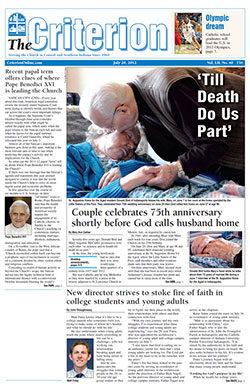 Senior reporter Mary Ann Garber’s photo that accompanied the story “ ‘Till Death Do Us Part’: Couple celebrates 75th anniversary shortly before God calls her home,” won second place in the best feature photograph category in the Catholic Press Association’s (CPA) 2012 awards competition.