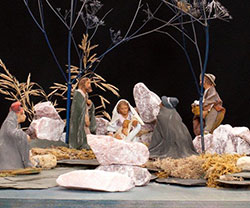 This Nativity scene, titled &ldquo;Lightness of Being,&rdquo; Genella Ossi, Italy, is among the 1,300 cr&egrave;ches from different parts of the world in the collection on display at the International Marian Research Institute at the University of Dayton in Dayton, Ohio. (Photo courtesy the International Marian Research Institute at the University of Dayton)
