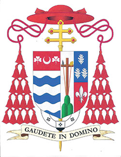 Above is Cardinal Joseph W. Tobin&rsquo;s coat of arms as Archbishop of Newark. (Image courtesy of the Archdiocese of Newark) 