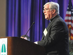 Bishop Frank J. Dewane of Venice, Fla., speaks on June 15 during the U.S.&nbsp;Conference of Catholic Bishops&rsquo; annual spring assembly in Indianapolis. (Photo by Sean Gallagher)