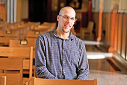 Seminarian Timothy DeCrane poses for a photo in the St. Thomas Aquinas Chapel on the campus of Saint Meinrad Seminary and School of Theology in St.&nbsp;Meinrad. (Photo courtesy of Saint Meinrad Archabbey)