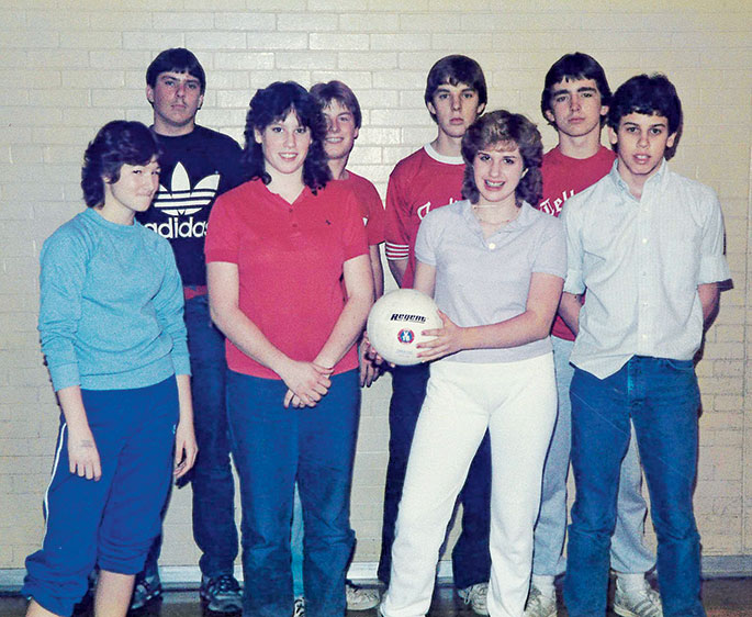 On Dec. 30, 1984, a Tell City Deanery Christmas volleyball tournament was held in the gym at St. Paul Parish in Tell City. Seventy youths from the parishes of St. Paul, St. Augustine in Leopold, and St. Mark in Perry County participated in the tournament. The winning team from St. Paul Parish is pictured here. The St. Augustine team earned second place in the tournament.
