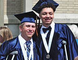 Nick Matthews, left, and Billie Webster are all smiles after the graduation ceremony at Seton&nbsp;Catholic Jr./Sr. High School in Richmond on June 4, 2017.&nbsp;(Submitted photo)