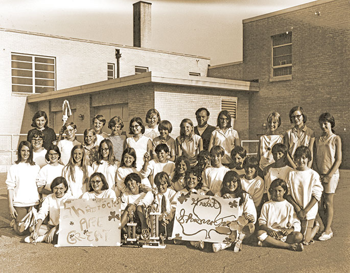 This photo shows the Catholic Youth Organization (CYO) city champion kickball team from St. Malachy Parish in Brownsburg in 1969. The St. Malachy CYO also won the &ldquo;CYO of the Year&rdquo; contest that same year. St. Malachy Parish was founded in 1869, and included this photo, along with many others, in a parish history book commemorating its centennial.