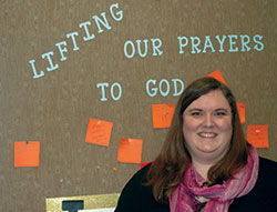 Her work toward leading her students closer to God has led Elizabeth &ldquo;Libby&rdquo; Wright Saldanha of Holy Family School in New Albany to be this year&rsquo;s recipient of the Saint Theodora Excellence in Education Award, the highest honor for a Catholic educator in the archdiocese. (Photo by John Shaughnessy)