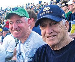 The connection to the University of Notre Dame&mdash;and its football team&mdash;created a lifelong bond between father and son. (Submitted photo) 