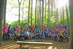More than 80 youth ministry leaders from the Archdiocese of Indianapolis and the Diocese of Lafayette took part in a &ldquo;Campference&rdquo; on May 17-19 at Camp Rancho Framasa in Nashville. (Submitted photo by Emily Mastronicola)