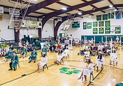 Social distancing was a priority during the June 21 graduation ceremony of the 19 members of the Class of 2020 of Father Michael Shawe Memorial Jr./Sr. High School in Madison in the school&rsquo;s gym. Many new challenges and hopes await students who are returning for another school year. (Photo courtesy of Laura Jayne Gardner Photography)