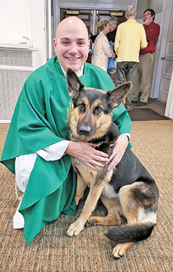 Father Adam Ahern calls Bella, his 2-year-old German Shepherd, &ldquo;a great blessing in my priesthood and a gift from God.&rdquo; (Submitted photo)