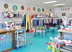 Hope&rsquo;s Kids Closet resale shop, a service of Hope Resource Center pregnancy care center in Bedford, is filled with children&rsquo;s clothes and other items to help pregnant and parenting mothers. Henry County Pregnancy Care Center in New Castle and Wabash Valley Crisis Pregnancy Center in Terre Haute also offer clothing to help support moms and children. (Photo by Natalie Hoefer)
