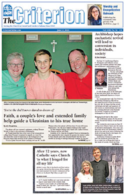 Assistant editor John Shaughnessy of The Criterion received a first-place award from the Catholic Media Association of the United States and Canada for his story on then-19-year-old Anton Bezborodov, a foreign exchange student from Ukraine, and his desperate yearning to return to Indianapolis to the home of Beth and Thomas Wright, the family who had adopted him as one of their own. The award was presented in the &ldquo;Best Reporting on Social Justice Issues&mdash;Solidarity&rdquo; category.