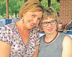 Angela Thompson, left, poses with her daughter Natalie Thompson. As an advocate for those with sensory issues like her daughter, Angela coordinated a sensory-friendly Mass celebrated on Aug. 27 at Mount Saint Francis Spirituality Center&rsquo;s chapel in Mount St. Francis. (Submitted photo)