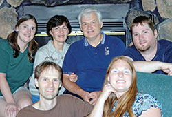 In this photo from her family&rsquo;s past, Kyndi Akin, left, back row, shares a moment of joy with her parents, Margaret and Dan Akin and her brother, Scott Akin. In the front row are Kyndi&rsquo;s brother, Brian Akin, and sister, Jodi Clere. (Submitted photo)