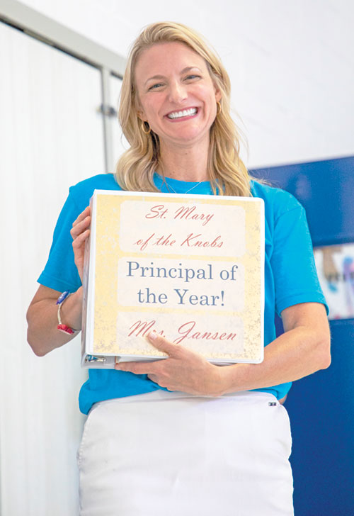 Tracy Jansen was recognized as the archdiocese&rsquo;s 2024-25 &ldquo;Principal of the Year&rdquo; for her leadership of St. Mary-of-the-Knobs School in Floyd County. (Submitted photo)