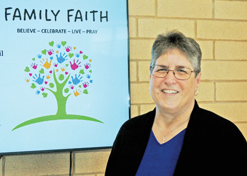 Pam Fleming&rsquo;s dedication to leading people of all ages to a deeper relationship with Christ has led to her recently being named the recipient of this year&rsquo;s Archbishop Daniel M. Buechlein Excellence in Catechesis Award&mdash;the highest honor the archdiocese bestows upon a faith formation leader&mdash;in honor of the late Indianapolis archbishop. (Photo by John Shaughnessy)