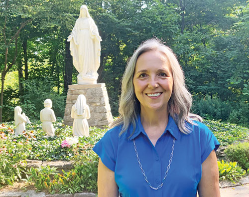 In her new role as the director of the archdiocese&rsquo;s Office of Retreat and Renewal Ministry, Sandi Patel oversees Our Lady of Fatima Retreat House in Indianapolis, where she draws faith and strength from the Blessed Mother. (Photo by John Shaughnessy)