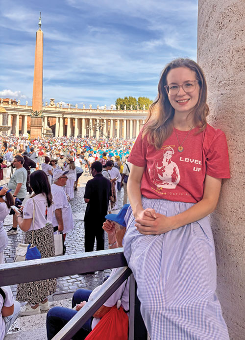 Sophia Chamblee came to St. Peter&rsquo;s Square at the Vatican on Sept. 7 for the canonization Mass honoring the saint who changed her life&mdash;St. Carlo Acutis. (Submitted photo)