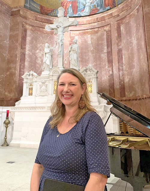 Brie Anne Varick shares her gift as a singer by performing a song that is close to her heart, &ldquo;Taste and See.&rdquo; (Photo by John Shaughnessy)